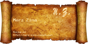 Merz Zina névjegykártya